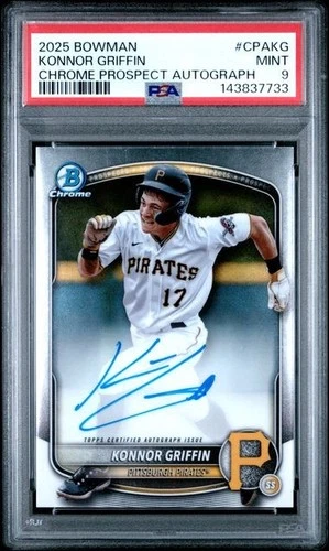 Konnor Griffin 2025 Bowman #CPA-KG Chrome rc Prospect Auto PSA 9