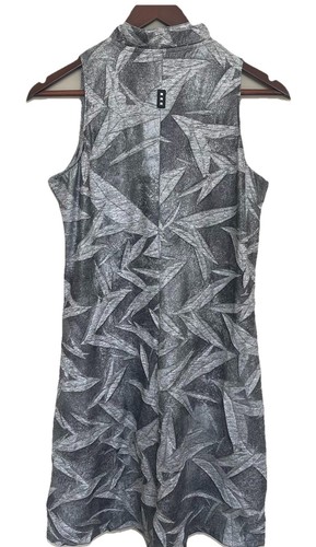Jamie Sadock Sleeveless Silver Metallic Mini Dress M 1/4 Zip Golf PickleballNEW - Picture 2 of 7