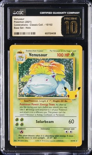2021 POKEMON CELEBRATIONS CLASSIC COLL. #15/102 VENUSAUR CGC 10 PRISTINE