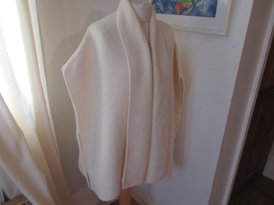 Woolovers ärmellose offene Strickjacke reine Wolle XL cremeweiß ungetragen wunderschön!