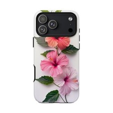 For iPhone/Galaxy/Pixel  Phone Ink Case - Wild Hibiscus Pink Flower