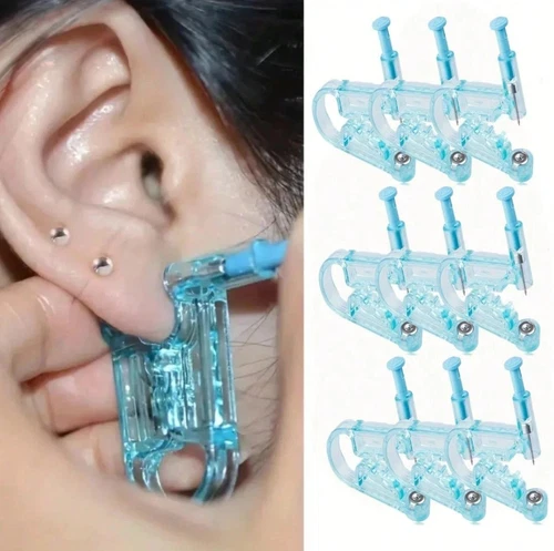 5pcs Disposable Ear Piercing Gun Kit Sterile Stud Piercer Tool Set Blue - NEW - product listing photo