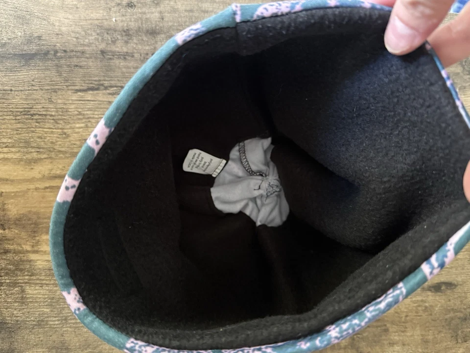 Chapéu de esqui Skida forrado de lã verde rosa padrão abstrato gorro atlético - Imagem 3 de 4