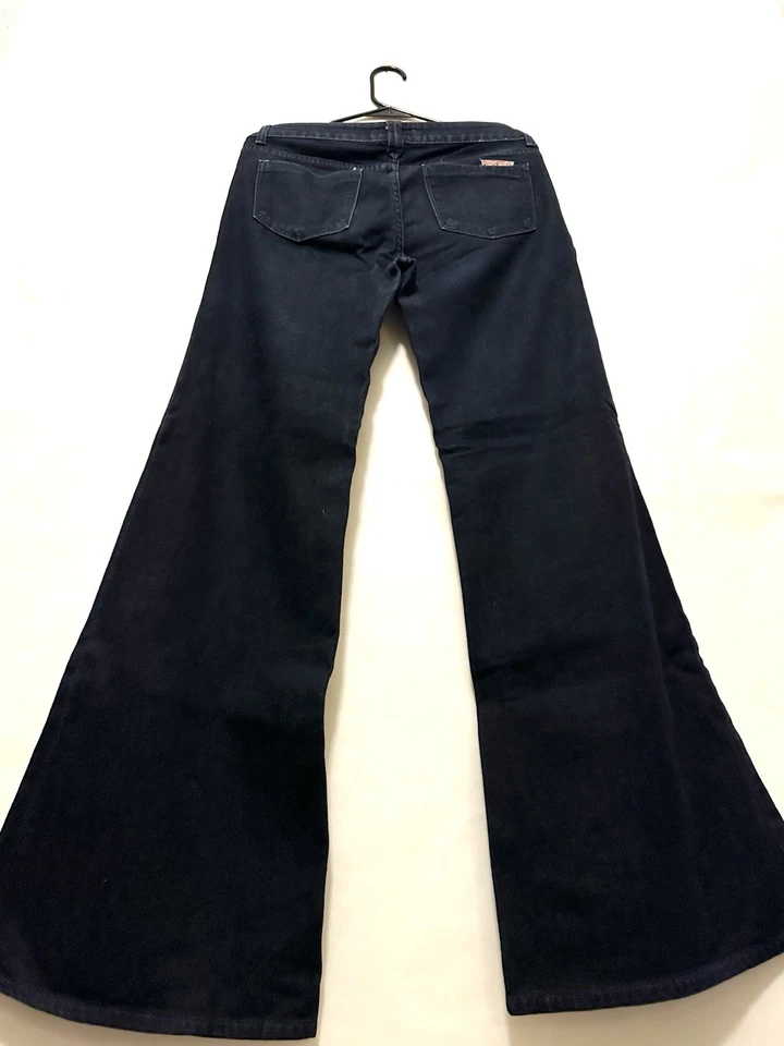 Pantalones de mezclilla acampanados de pierna ancha Hudson talla 28 lavado oscuro tiro bajo Foto 2 de 4