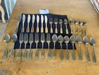 Farberware DARIEN Stainless Steel Fiddle Glossy Lot of 31 Mixed Pieces VGUC