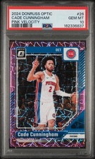 Cade Cunningham 2024-25 Panini Donruss Optic Pink Velocity /79 PSA 10 Pistons