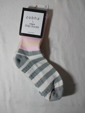 Zobha Woman’s 2 Pack Cute Pilates/Yoga Grip Socks Socks Pink White Gray