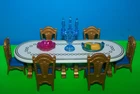 Vtg Playmobil 3021 White & Gold Table 6 Chairs Candelabra Princess Castle Royal