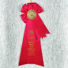AKC Dog Show Rosette Award Ribbon Second Prize Miniature PInscher Club of LA Red
