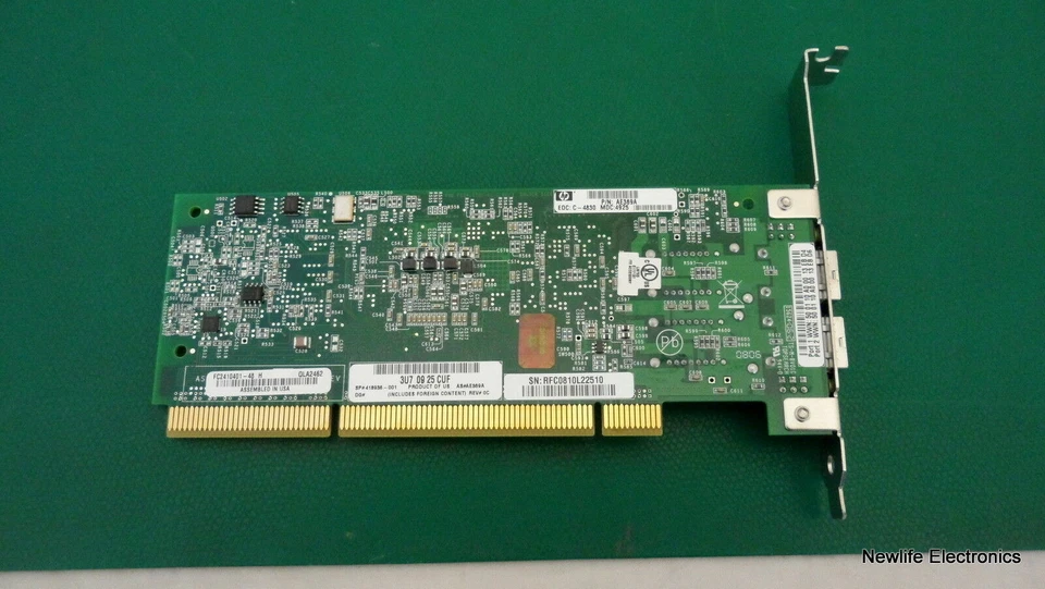 HP 418936-001 StorageWorks FC1243 Dual-port 4Gb PCI-X 2.0 FC Host Bus Adapter - Image 2 of 4
