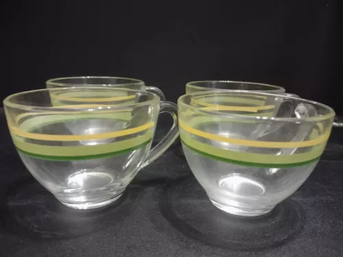 Set of 4 Vintage Arcoroc France Coffee Cups