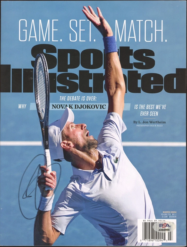 Novak Djokovic Signed March 2024 Sports Illustrated Full Magazine Psa/Dna Auto - Image 2 of 3