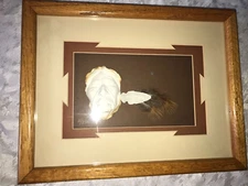 Rare BILL COFFELT Mixed Media PAPER MOLD Casting S/N SHADOW BOX Art Print 13x10"