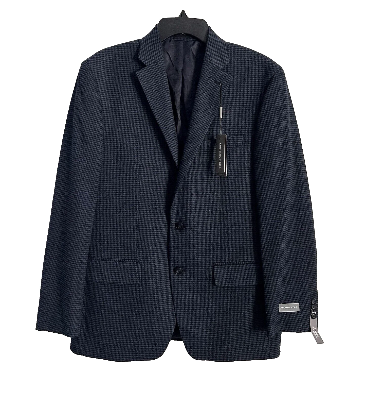 Cappotto sportivo Michael Kors uomo 42 lungo vestibilità classica check colore blu