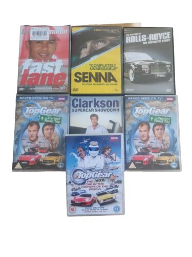 7 X Cars And Driving Dvds - V.Good To New/Sealed, Top Gear Lewis Hamilton Senna - Zdjęcie 1 z 1