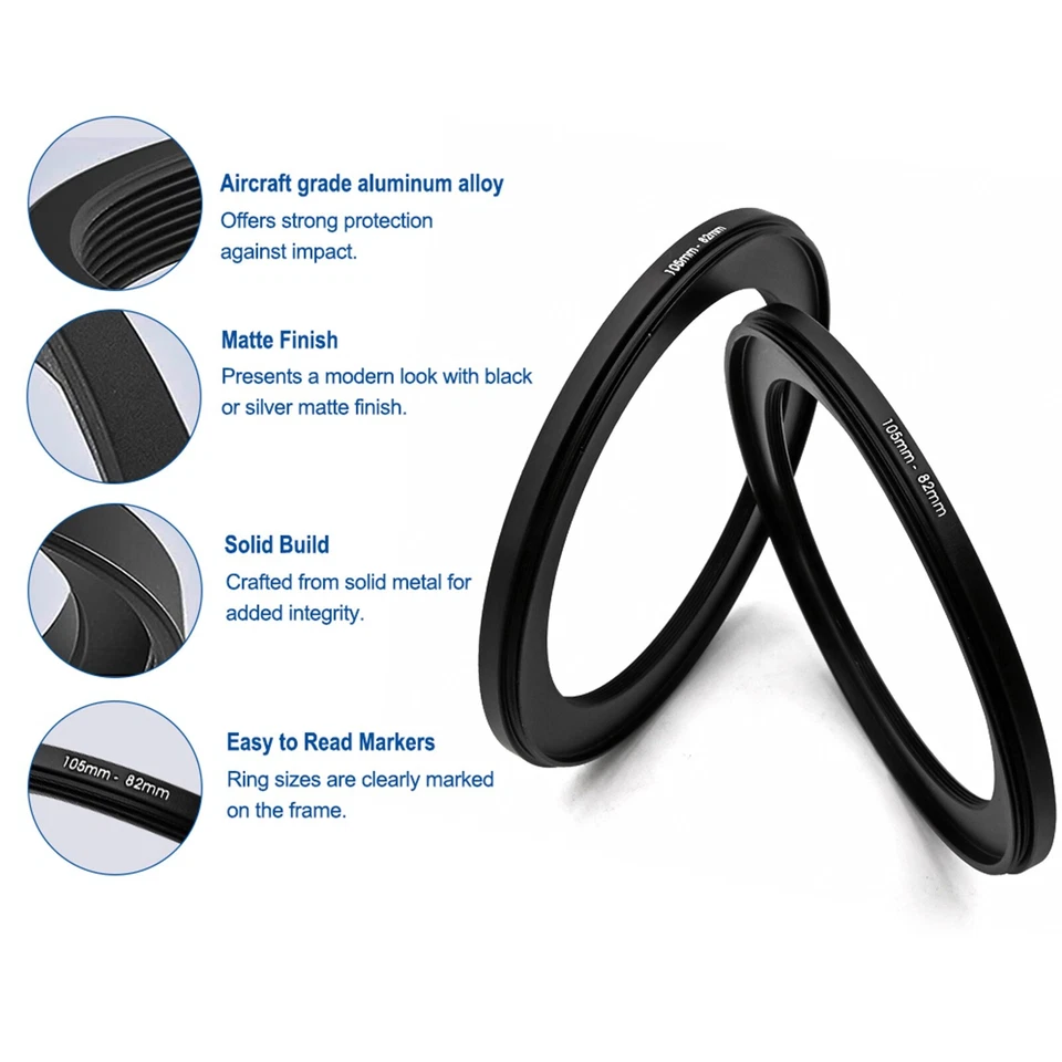 Anillo reductor 2X 105 mm a 77 mm Anillo de filtro de lente para lente DSLR ND UV CPL Filtro Foto 4 de 4