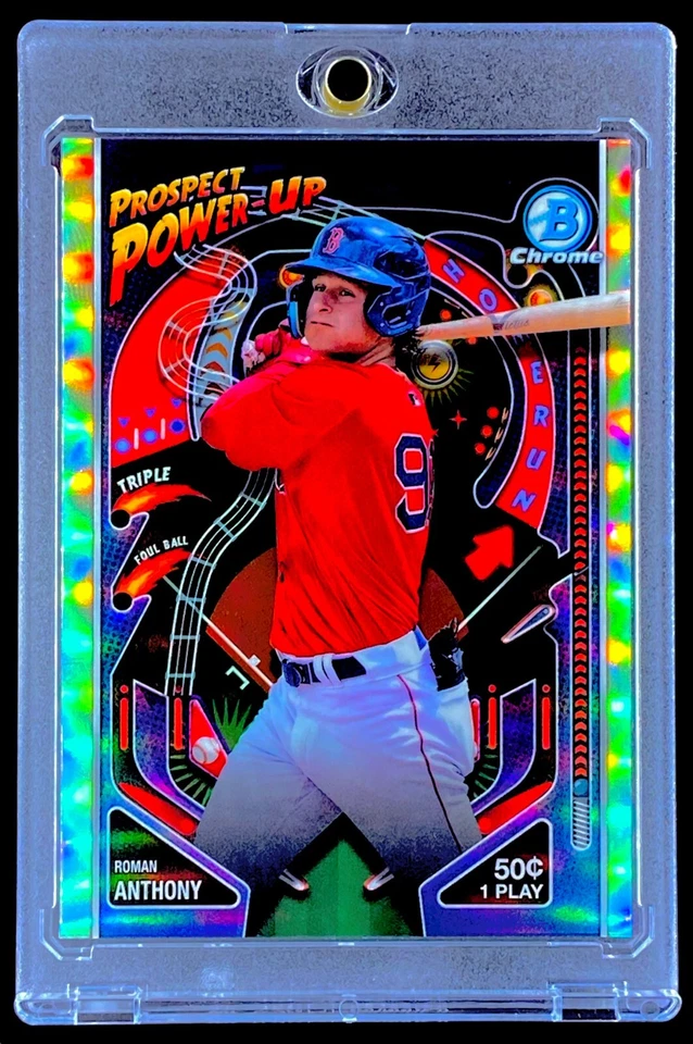 ROMAN ANTHONY RARE ROOKIE REFRACTOR SP Insert Holo Silver RC Card - RED SOX - Image 2 of 4
