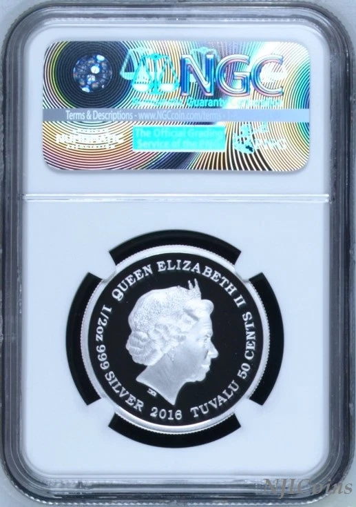 2016 P Tuvalu PROOF COLORIZED Silver The Tiger Cubs NGC PF70 1/2 oz Coin w/ OGP - Image 3 of 4