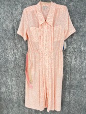 Townhouse Casual Women Short Sleeve Polyester A-line Collar Dress Pink 10