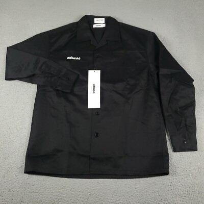 Atmos Shirt Mens Size Small Black Relaxed Fit Camp Collar Button Up Japan