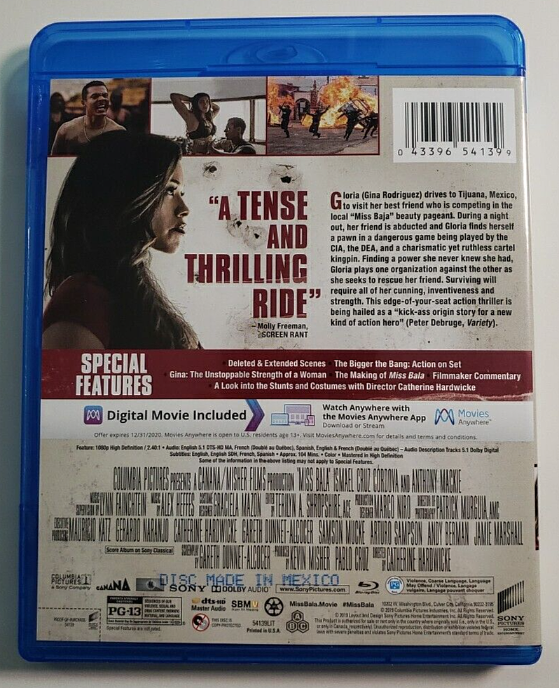 MISS BALA on Blu-Ray / Starring Gina Rodriguez 43396541399| eBay