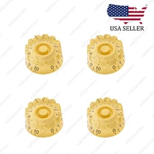 4x Yellow LP Style Guitar Control Knobs Speed Dial Knobs for Les Paul SG Guitar