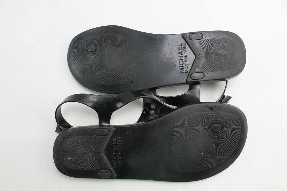 Zapatos de verano Michael Kors MK Plate Jelly PVC para mujer 8M sandalias con escudo Foto 4 de 4