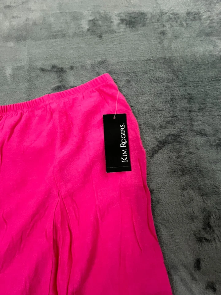 Minifalda Kim Rogers para mujer XL rosa rayón plisada cintura alta elástica pull-on Foto 2 de 4