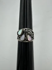 Size 8.5 Wheeler Mfg Sterling Silver and Three Stone Southwestern Ring