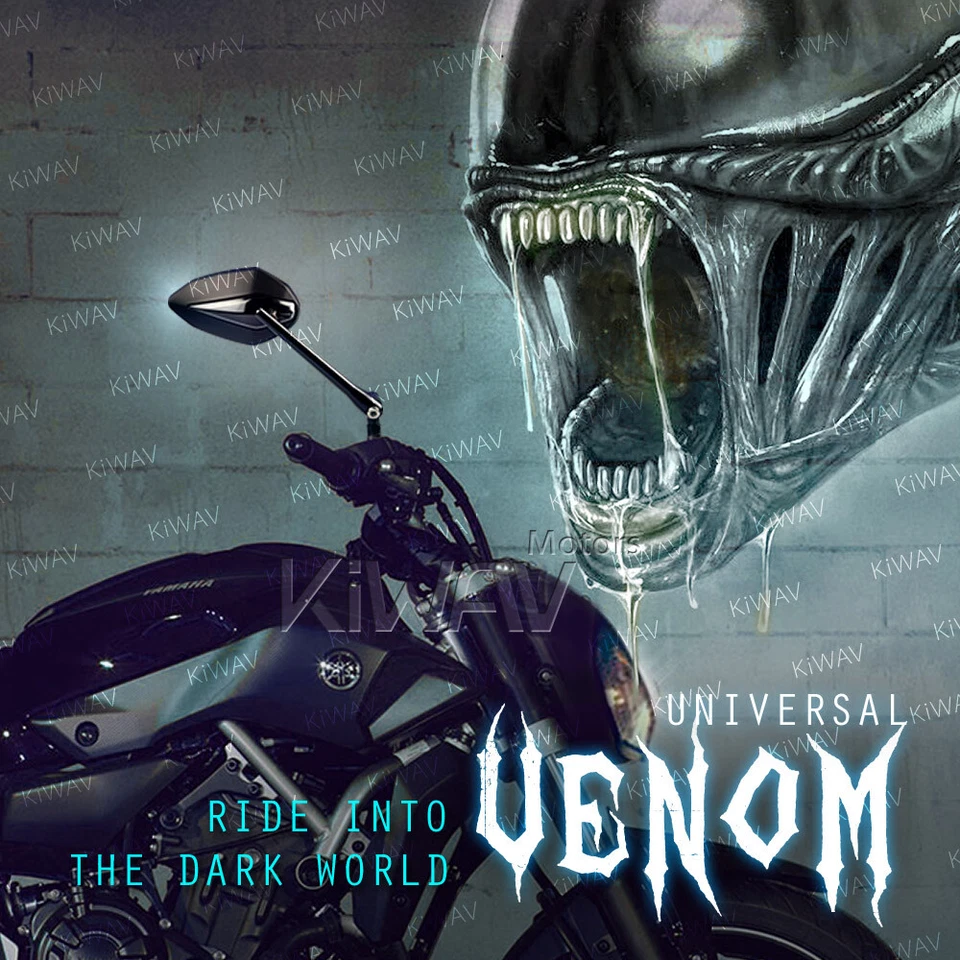 Espejos retrovisores laterales Venom dobles negros 10 mm y 5/16" para Triumph Tiger 1200 Explorer Foto 2 de 4