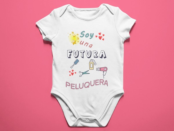 Body bebé futura PELUQUERA Manga larga o corta. 100% algodón
