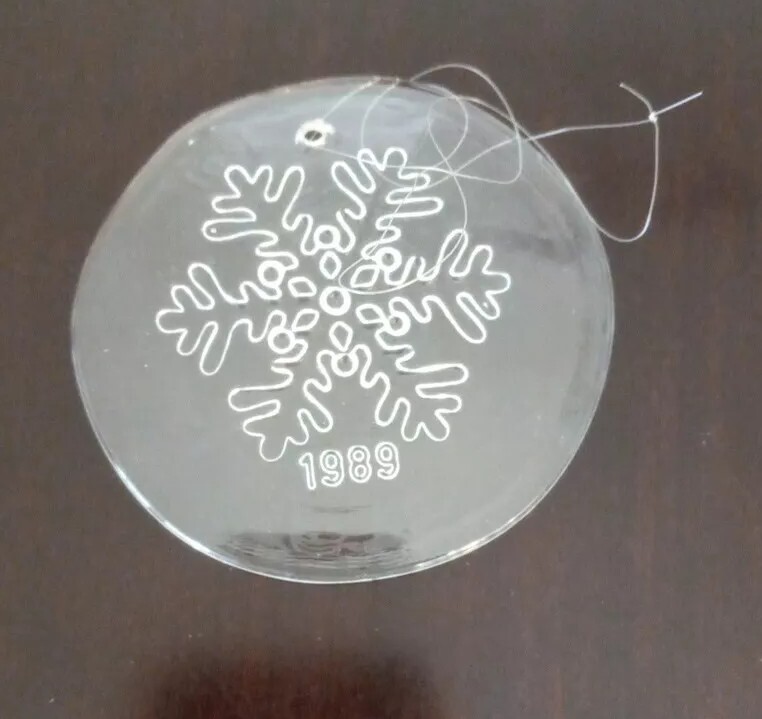 Vintage Set of 2 Hadeland Glassverk CRYSTAL CHRISTMAS ORNAMENTS