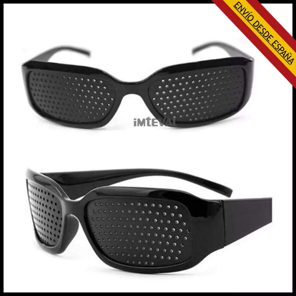 Gafas Reticulares Agujeros Pinhole Estenopeicas Rejilla Negras