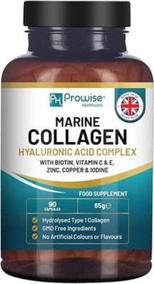 Meereskollagen mit Hyaluronsäure 1100mg 90 Kapseln, mit Vitamin C, E, B2 & mehr