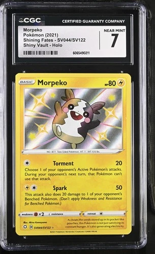 MORPEKO SV044/SV122 SHINY VAULT HOLO SHINING FATES POKEMON CGC 7 NEAR MINT
