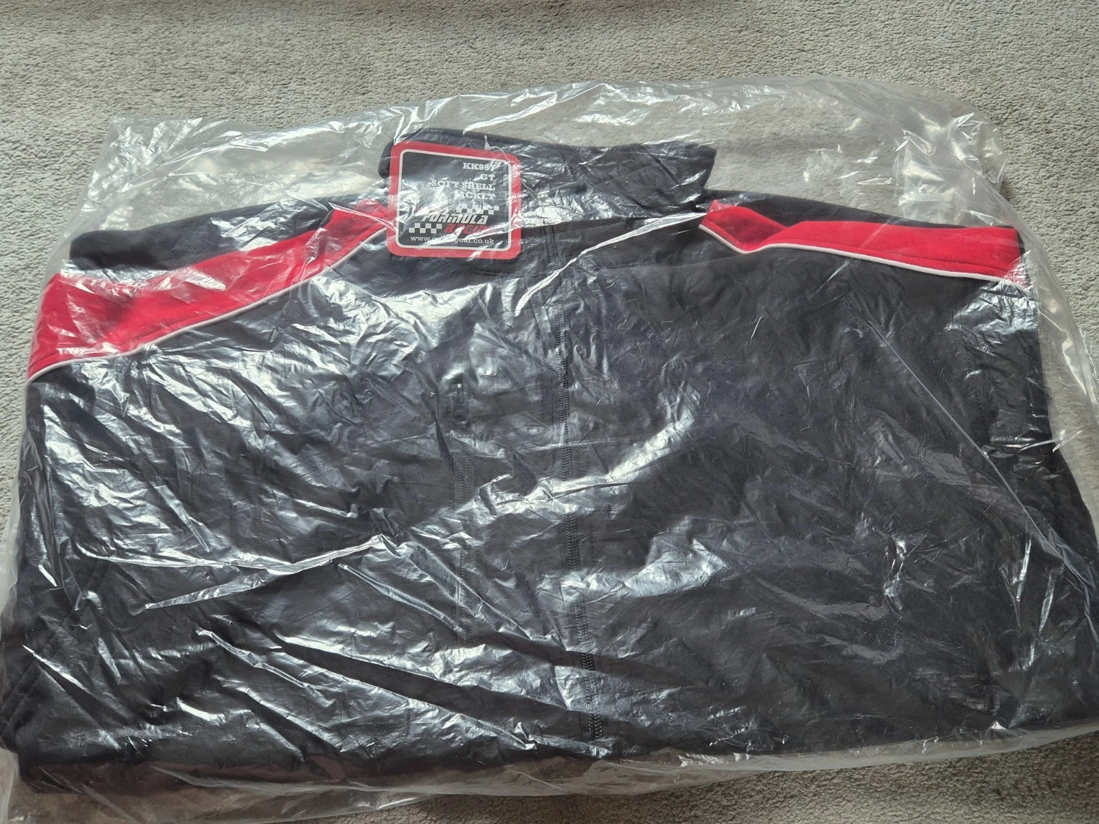 Mens Kustom Kit KK957 GT Formula Softshell Black Red Racing Jacket XXL