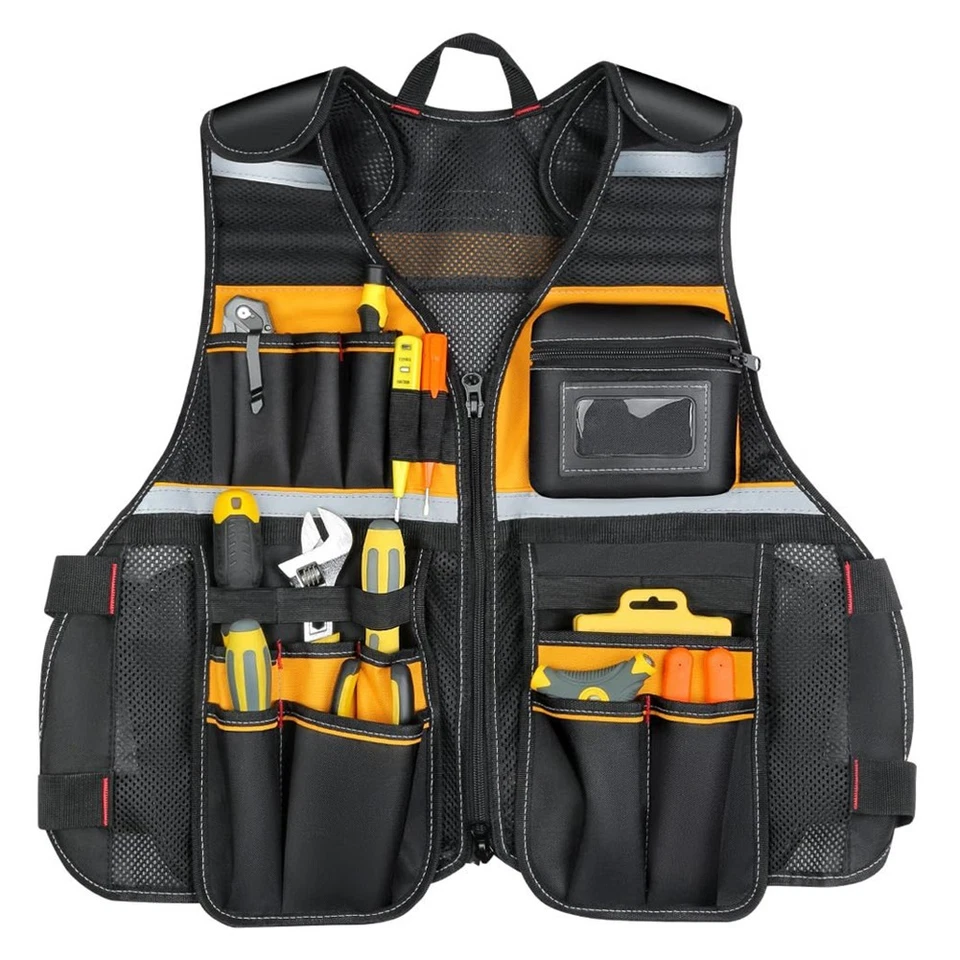 Heavy Duty Work Vest with Tool Storage for Electricians and Carpenters - Image 4 of 4