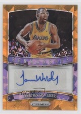 2019-20 Panini Prizm Penmanship Orange Ice James Worthy #PM-JWT Auto HOF 12kd