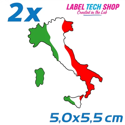 2x Italia/Italien Aufkleber Stiefel 5×5,5cm Flagge Italien Adesivo Sticker 032 - Bild 1 von 4