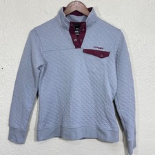 Spyder Quilted 1/4 Snap Pullover Sweatshirt Womens Md Quarter T-Snap Maroon Gray