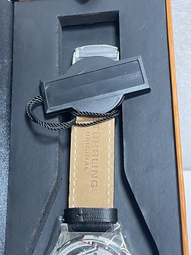 Orologio Stuhrling Osprey Uomo 42mm Pelle di Vitello Nero Cassa Acciaio Inox 454.33152 - Foto 4 di 11