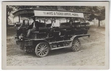 Hicks & Tucker Annual Picnic Open Side Excursion Bus Vintage RPPC Photo Postcard