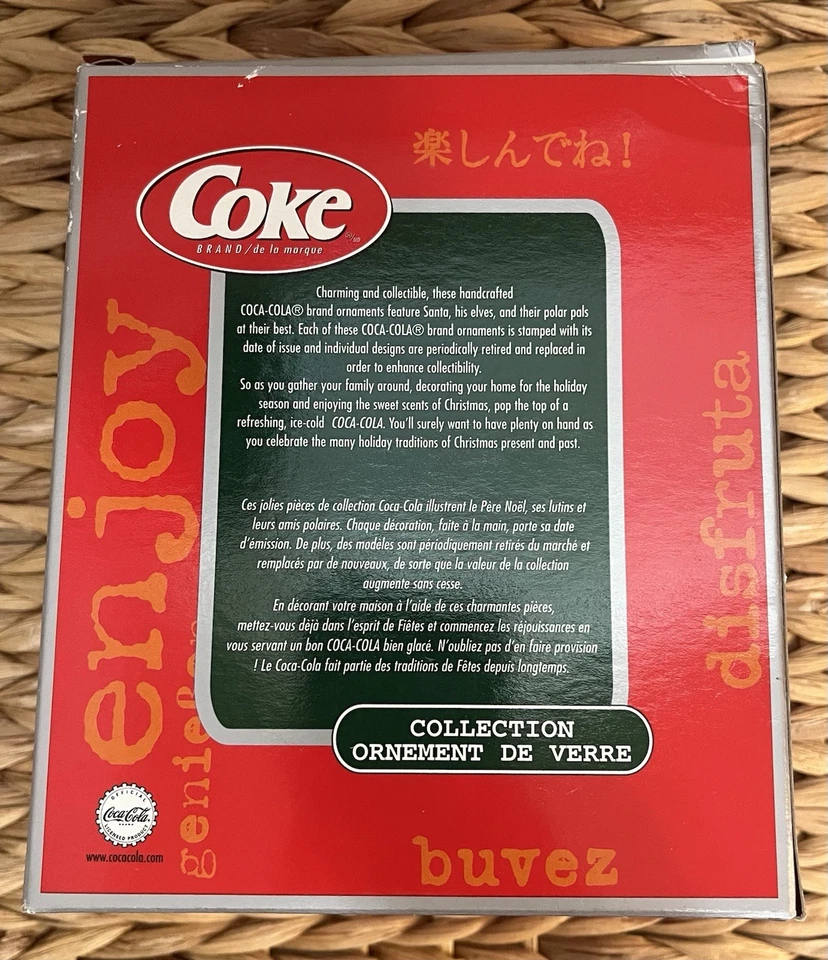 Colección de adornos de vidrio soplado Coca-Cola representa 6 botellas nuevo en caja Foto 3 de 4