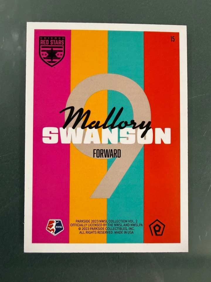 Mallory Swanson 2023 Chicago Red Stars #15 Parkside Vol 2 NWSL Card Pop Art - Image 2 of 4