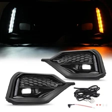 Driver & Passenger Side LED Turn Signal DRL Fog Bezel Light For Subaru WRX 22-24