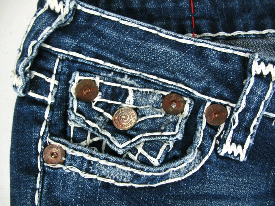 HOT USA Women's TRUE RELIGION @ BILLY SUPER T STRAIGHT DARK STRETCH Jeans 28 x33 - Image 2 of 4