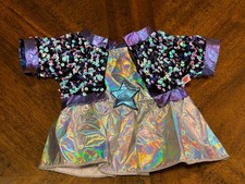 Build a Bear Workshop Honey Girls Dress Standard Size Blue Star Silver Sequin
