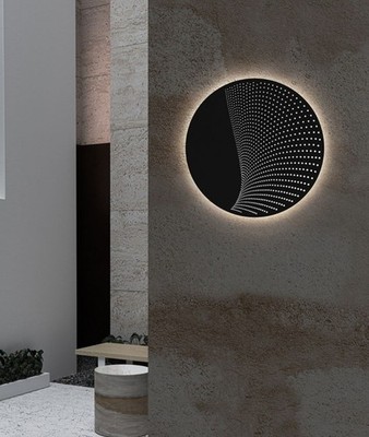 Sonneman Dotwave Led BLACK Sconce Medium 7.5  570$ Retail NEW 