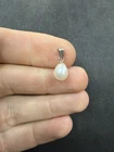 .9g Vintage Sterling Silver 925 Pearl Pendant Jewelry lot O