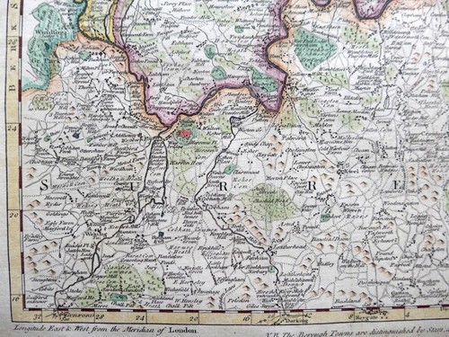 TWENTY MILES ROUND LONDON BY THOMAS BOWEN c1778 GENUINE ENGRAVED ANTIQUE MAP - Picture 4 of 5